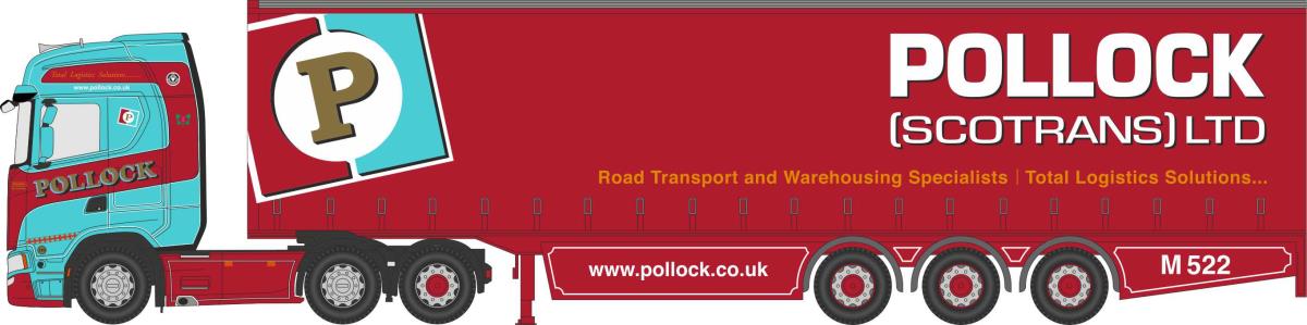 Oxford Diecast Scania S Series Curtainside Pollock OD76SNG002