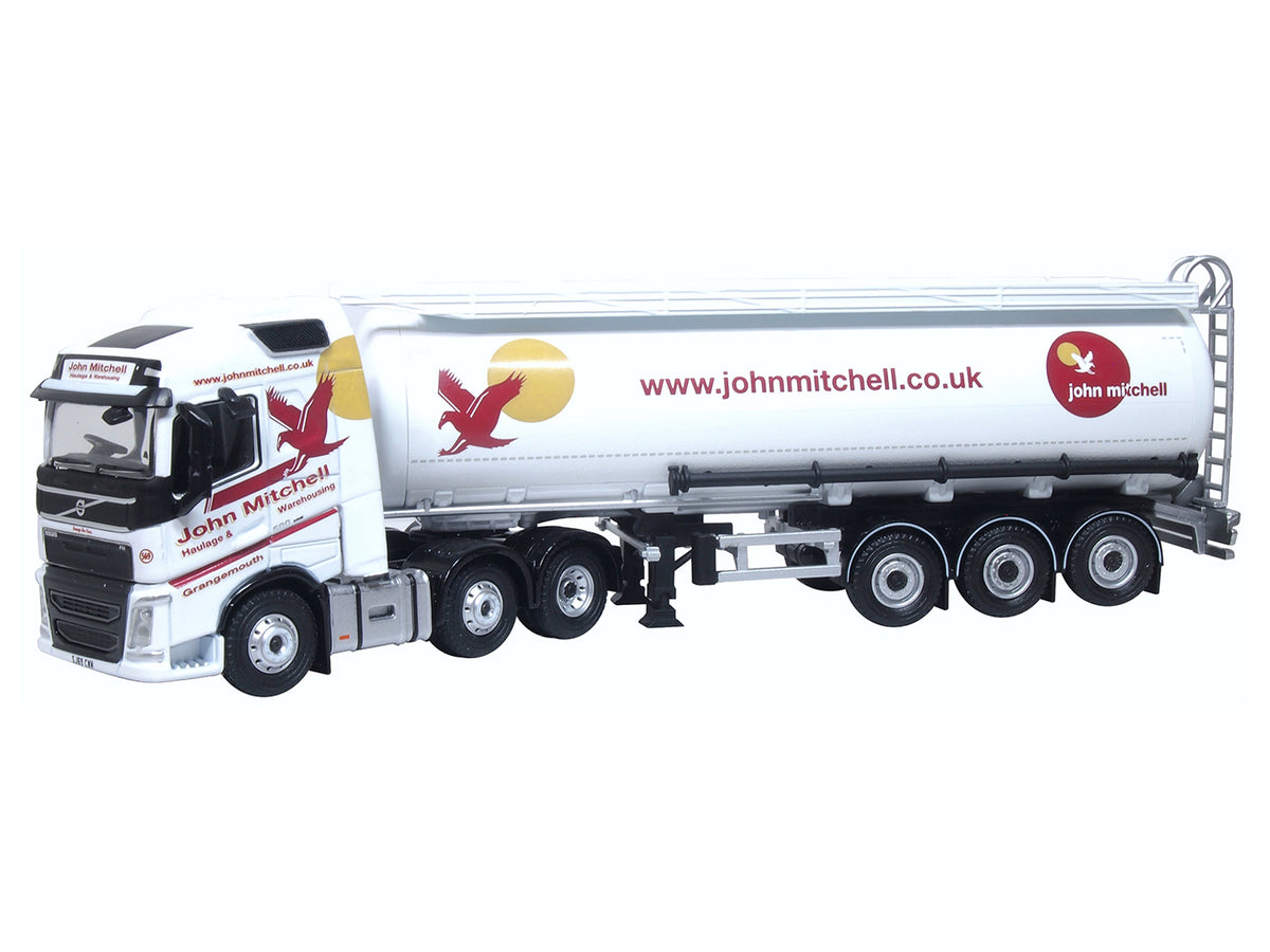 Oxford Diecast Volvo FH 2013 FH4 Cylindrical Tanker John Mitchell OD76VOL4012