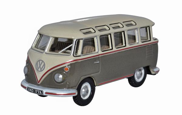 Oxford Diecast VW T1 Samba Bus Mouse Grey/Pearl White OD76VWS009