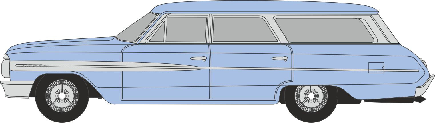 Oxford Diecast 1964 Ford Country Station Wagon Sedan Skylight Blue OD87FC64001