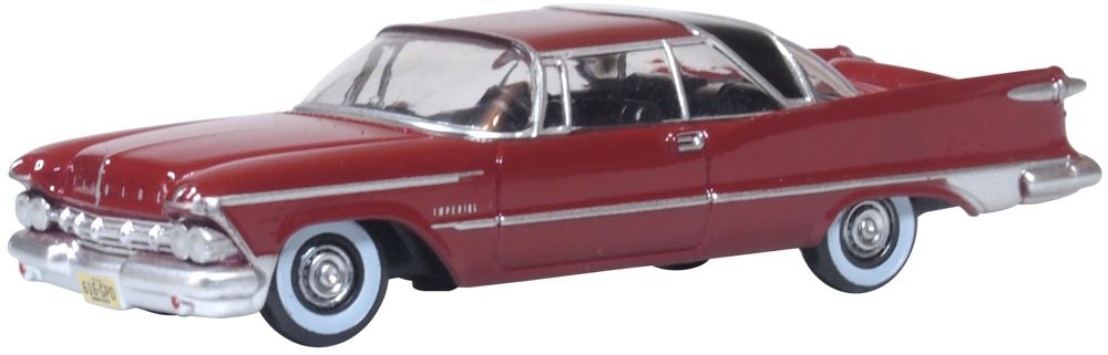 Oxford Diecast 1959 Imperial Crown 2 Door Hardtop Radiant Red/Black OD87IC59003