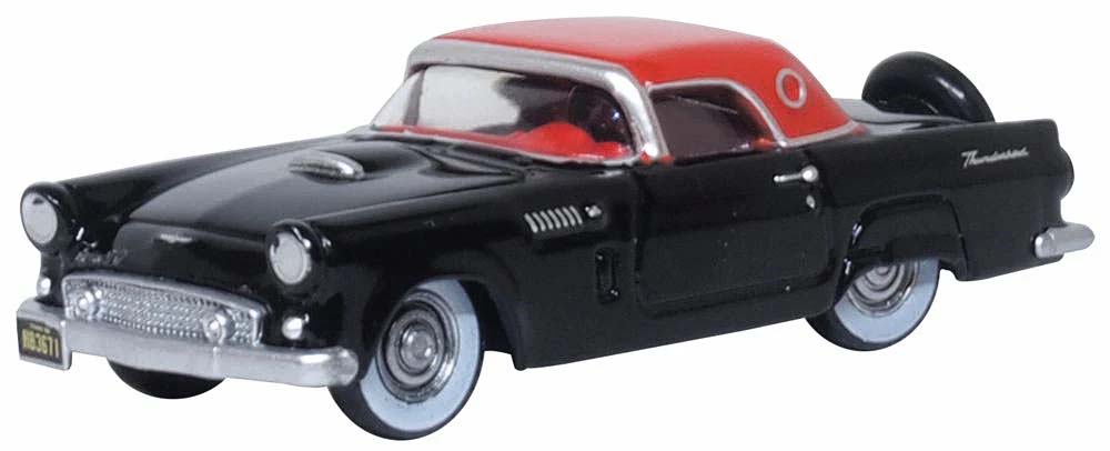 Oxford Diecast 1956 Ford Thunderbird Raven Black/Fiesta Red OD87TH56008