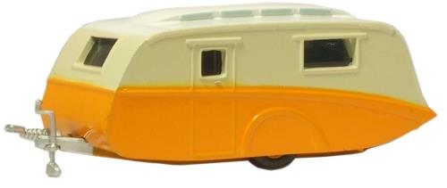 Oxford Diecast Caravan Orange/Cream ODNCV001