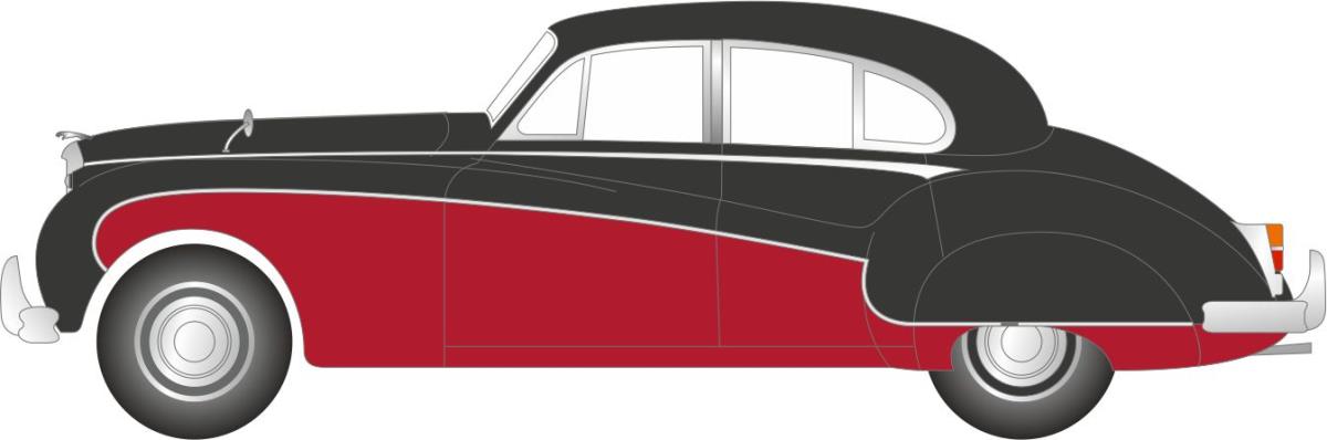 Oxford Diecast Jaguar Mk8/9 Black/Imperial Maroon ODNJAG9004
