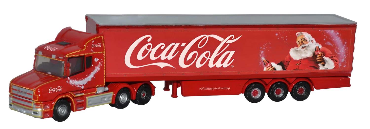 Oxford Diecast Scania T Cab Box Trailer Coca Cola Xmas ODNTCAB007CC