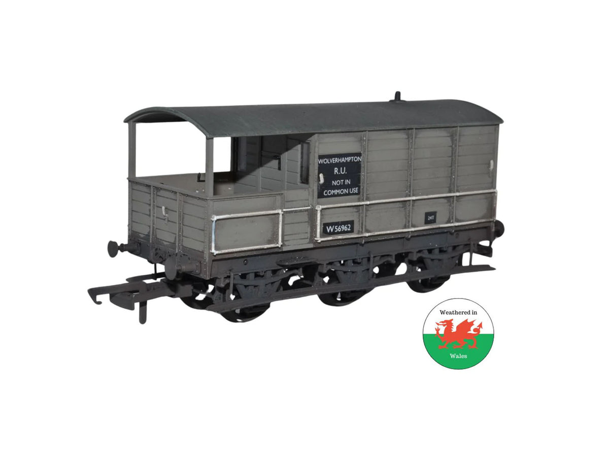 Oxford Rail Toad Brake Van BR 6 Wheel Wolverhampton 56962 Weathered OR76TOA004W