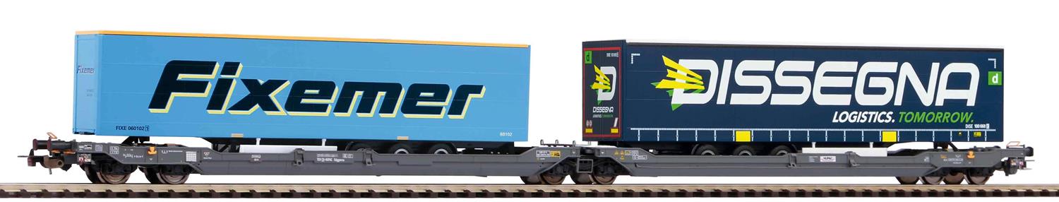 Piko Expert Hupac T3000e Flat Wagon w/2xContainer Load VI PK24605