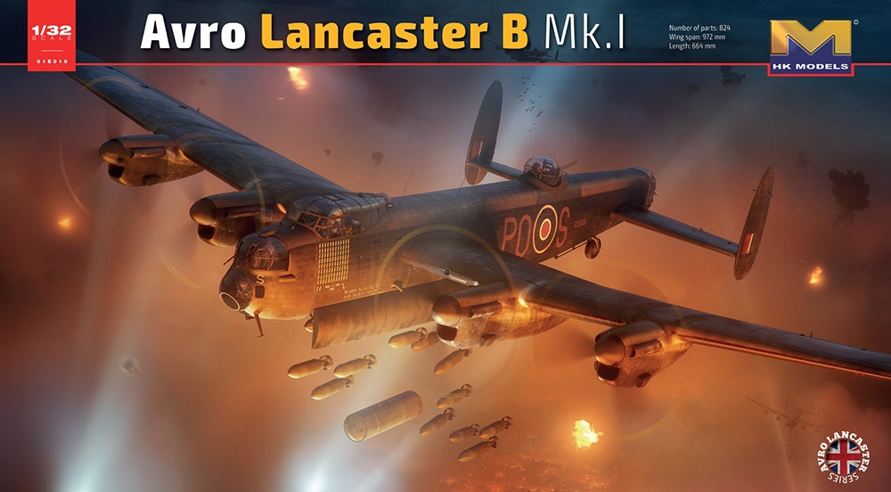 HK Models British Royal Air Force Lancaster Mk I S-Sugar Bomber Aircraft PKHK01E10