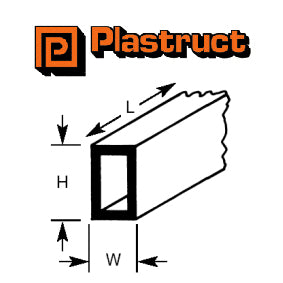 Plastruct (RT-10P) Rectangular Tube 7.9x6.4x375mm Grey 5pc PLS90222