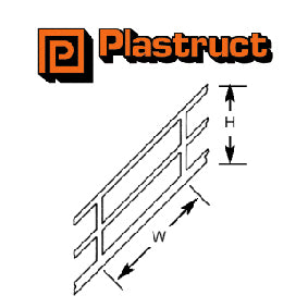 Plastruct (SR-2P) Stair Rail 1:200 2pc PLS90481