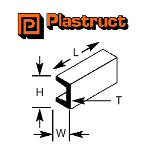 Plastruct (UFS-2P) U Section 1.6x1.1mm PLS90581X