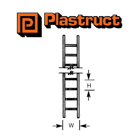 Plastruct (LS-2P) Ladder White Styrene 1:200 2pc PLS90671