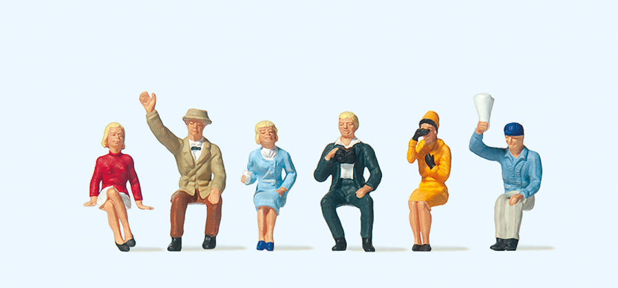 Preiser Seated Spectators (6) Exclusive Figure Set PR10025 - Figures & Animals