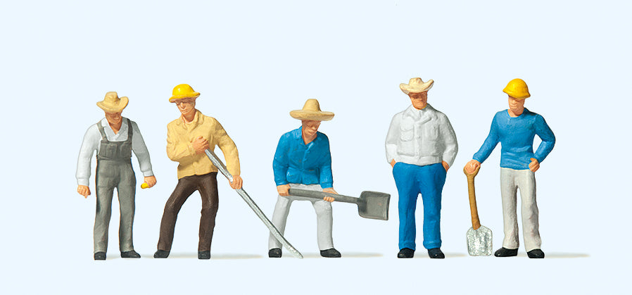 Preiser Track Workers (5) with Tools Exclusive Figure Set PR10031