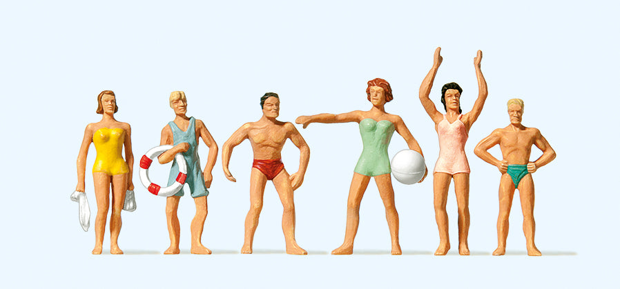 Preiser Standing Bathing Persons(6) Exclusive Figure Set PR10070