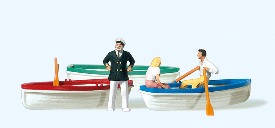 Preiser Boats (2) and People (3) Exclusive Figure Set PR10072