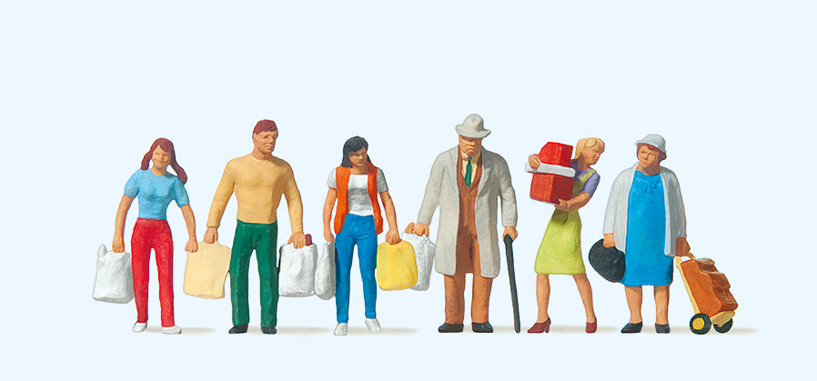 Preiser People Shopping (6) Exclusive Figure Set PR10121