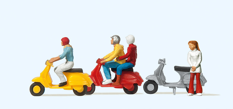 Preiser Vespa Riders (3) Exclusive Figure Set PR10128