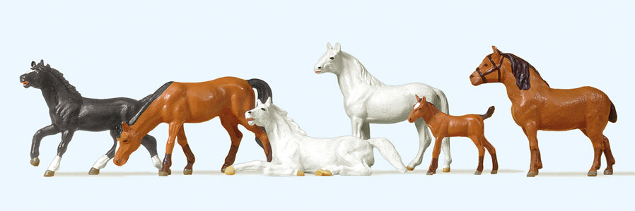 Preiser Horses (6) Exclusive Figure Set PR10150