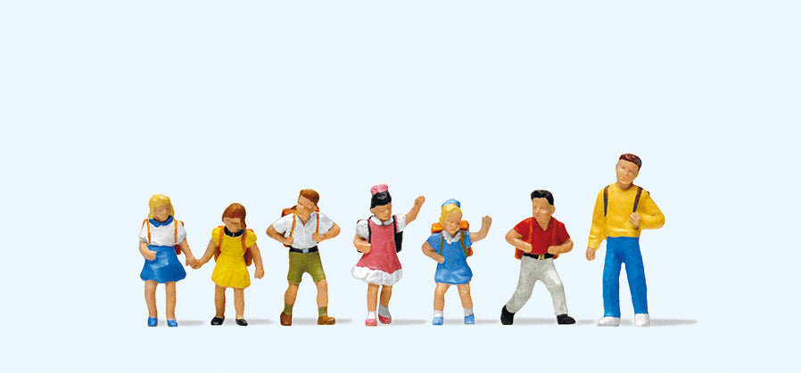 Preiser School Children (6) and Teacher Exclusive Figure Set PR10181