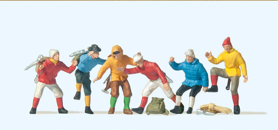 Preiser Mountain Climbers (6) with Equipment Exclusive Figure Set PR10190