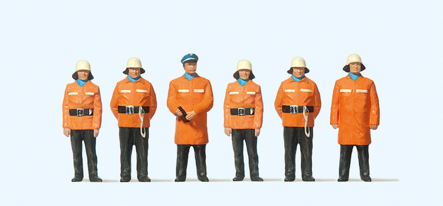 Preiser Firemen in Protective Clothes (6) Exclusive Figure Set PR10214