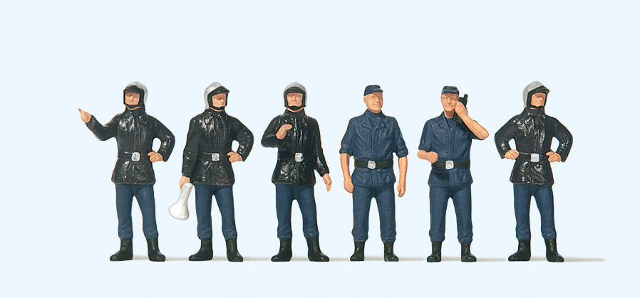 Preiser French Firemen with Modern Helmets (6) Exclusive Figure Set PR10232