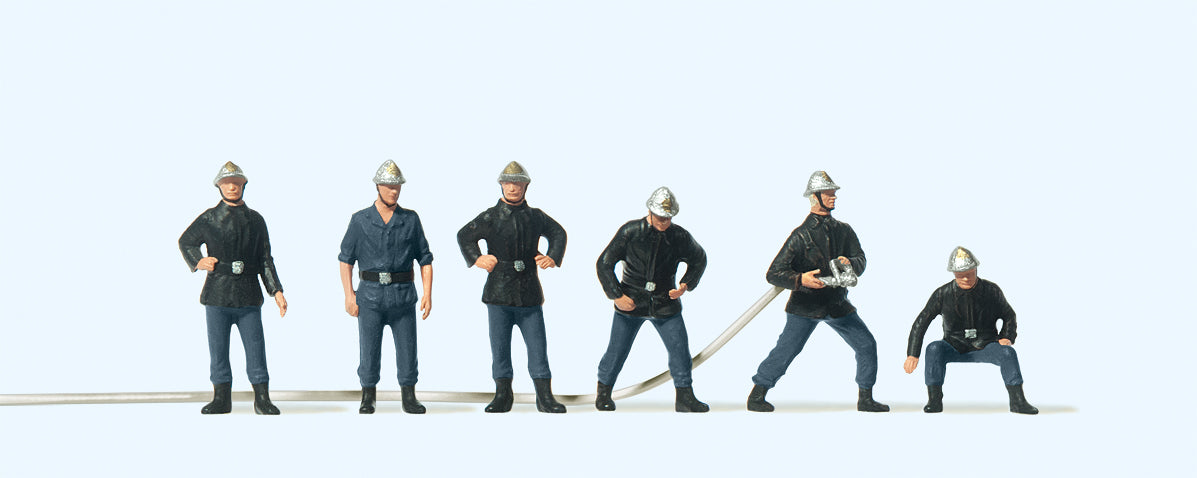 Preiser French Firemen (6) Exclusive Figure Set PR10233