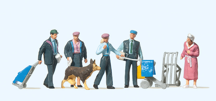 Preiser German Postal Staff (5) w/Accessories Exclusive Figure Set PR10248