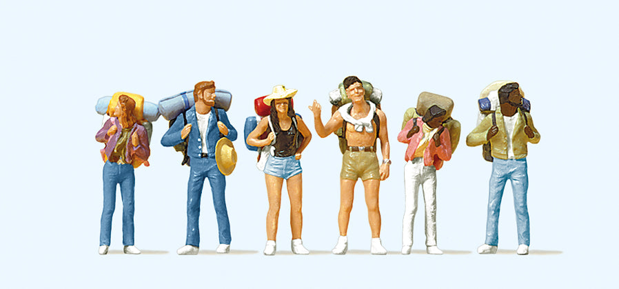 Preiser Young Backpackers (6) Exclusive Figure Set PR10296