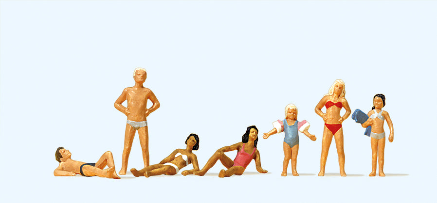 Preiser Young People at the Pool (7) Exclusive Figure Set PR10308