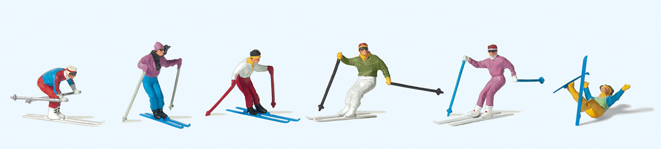 Preiser Downhill Skiers (6) Exclusive Figure Set PR10313