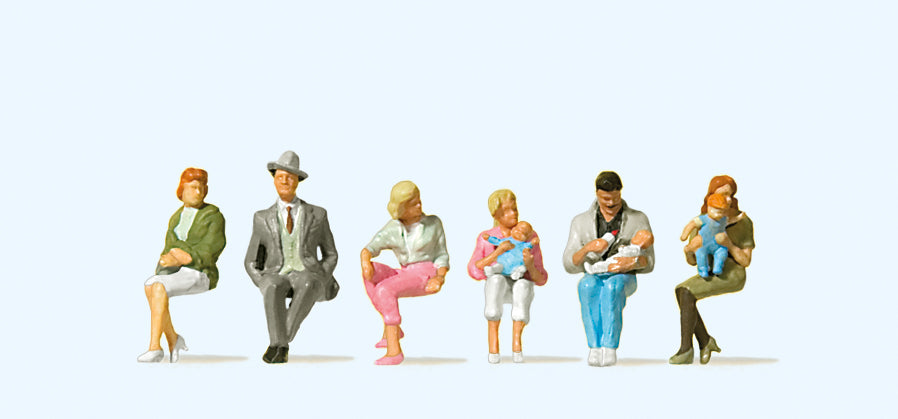 Preiser Seated People (6) Exclusive Figure Set PR10332