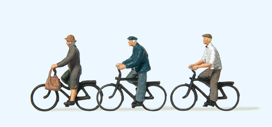 Preiser Elderly Cyclists (3) Exclusive Figure Set PR10333