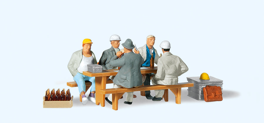 Preiser Workers Having a Break (5) Exclusive Figure Set PR10338