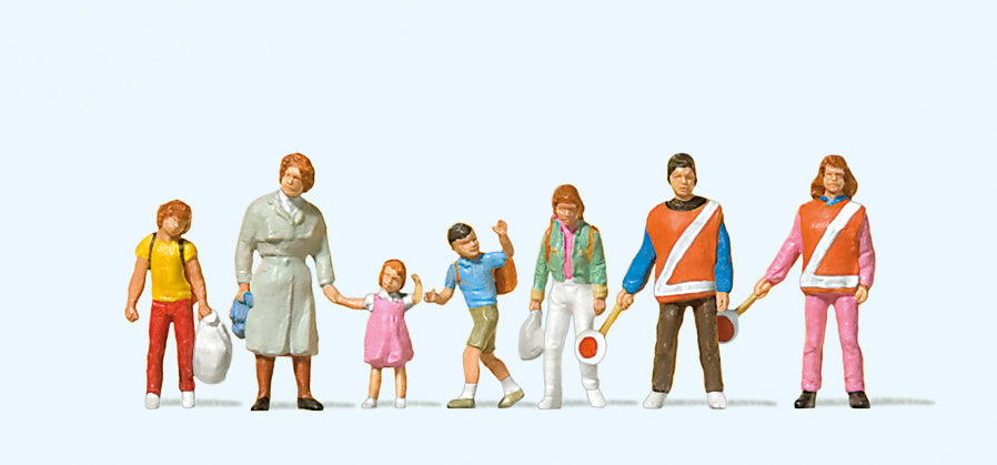 Preiser School Crossing Patrol (7) Exclusive Figure Set PR10344