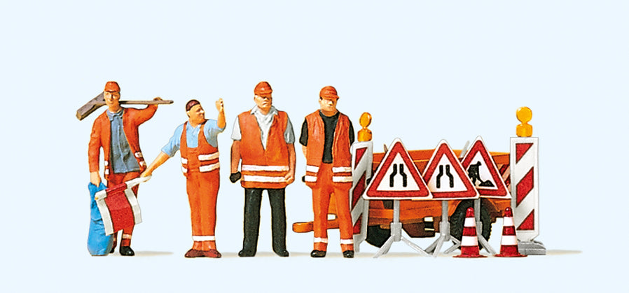 Preiser Roadworkers (4) and Accessories Exclusive Figure Set PR10347