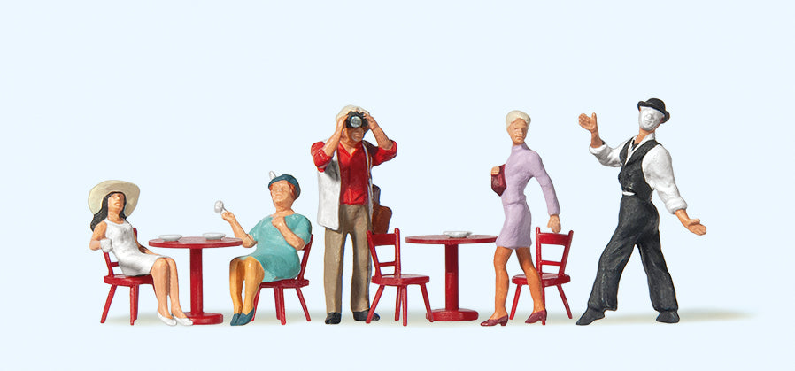 Preiser Mime Artist at CafÃ© (5) Exclusive Figure Set PR10348