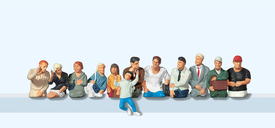 Preiser Seated Bus/Train Passengers (12) Exclusive Figure Set PR10386
