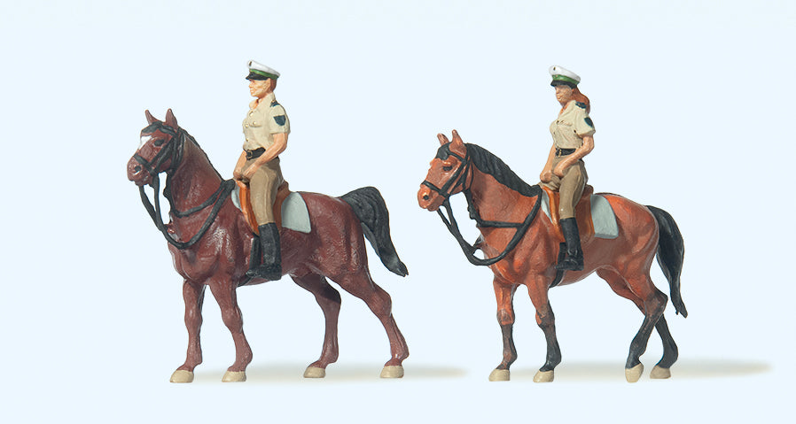 Preiser German Police on Horseback (2) Exclusive Figure Set PR10389