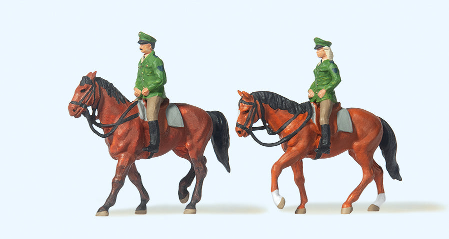 Preiser German Police on Horseback (2) Exclusive Figure Set PR10390
