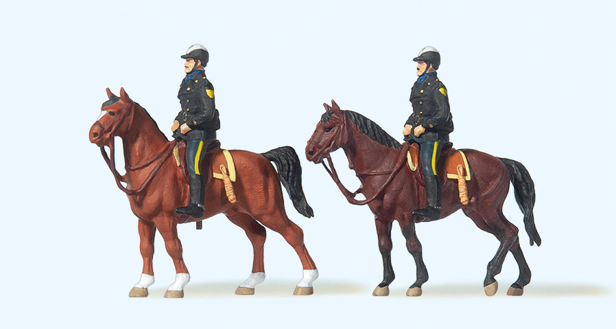 Preiser American Police on Horseback (2) Exclusive Figure Set PR10397