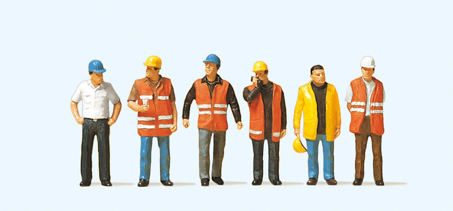 Preiser Workers in Safety Vests (6) Exclusive Figure Set PR10420