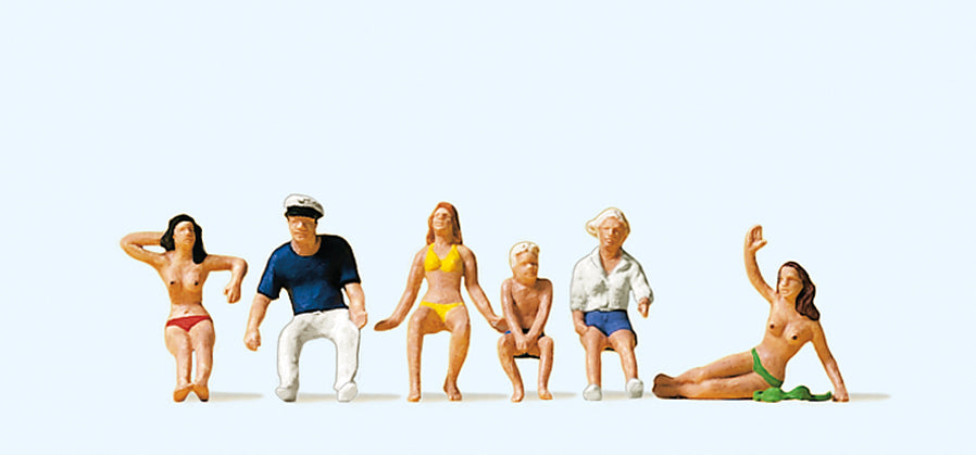 Preiser Motorboat Passenges (6) Exclusive Figure Set PR10426