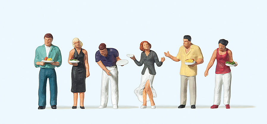 Preiser Guests at the Buffet (6) Exclusive Figure Set PR10440