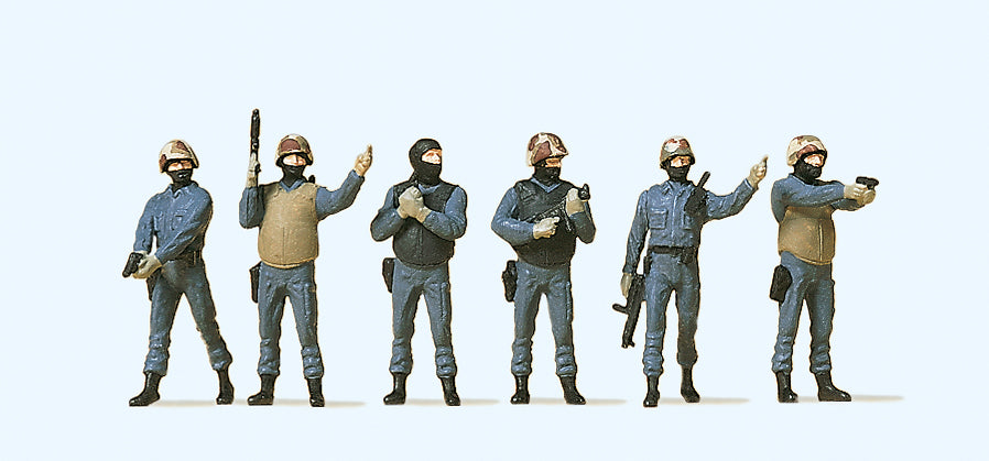 Preiser GSG9 Special Ops Police (6) Exclusive Figure Set PR10446