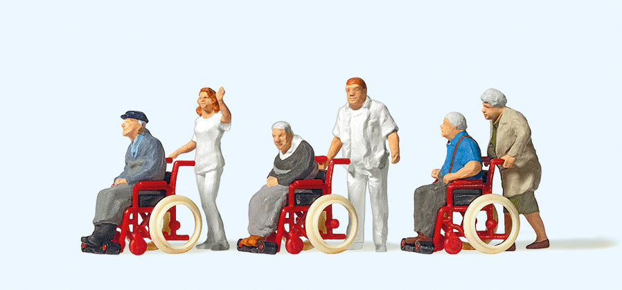 Preiser Carers with Disabled in Wheelchairs(3) Exclusive Figure Set PR10479