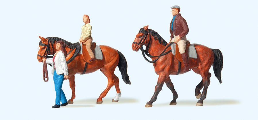 Preiser Horses (2) and Riders Exclusive Figure Set PR10501