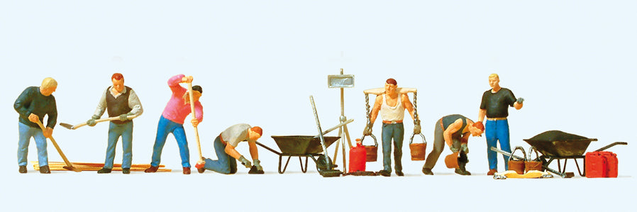 Preiser Road Resurfacing Scene (7) Exclusive Figure Set PR10546