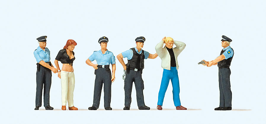 Preiser Under Arrest Scene (6) Exclusive Figure Set PR10589